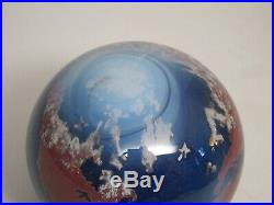 Vtg 1990 James Lundberg Studios Globe Earth Signed Number Glass Paperweight 3.5