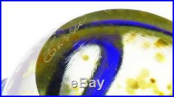 Vtg 1994 Signed/numbered Correia Mottled Gold Orb Glass Snake Paperweight