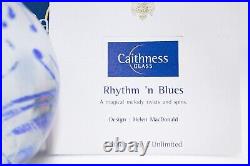 Vtg CAITHNESS Scotland Art Glass Rhythm'n Blues Paperweight in Box/Paperwork
