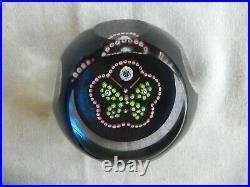 Vtg Caithness/Whitefriars 1982 Butterfly Millefiori Glass Paperweight 42/750