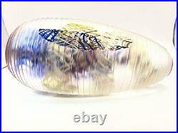 Vtg Henry Summa Frosted Iridescent Swirl Glass Paperweight Art Signed Dated 1985