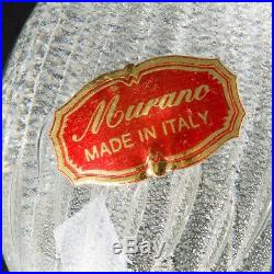 Vtg Italian Murano Art Glass Egg Paperweight Sticker Control Bubble Shimmer 2.5