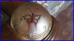 Vtg. LUNDBERG STUDIOS PALE GOLD BUTTERFLY PAPERWEIGHT Pulled Feather, 2.75,1977