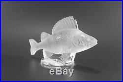 Vtg. Lalique France Crystal Poisson Perch Fish Paperweight Car Mascot Figurine