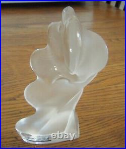 Vtg Lalique Paris France Signed & Labeled Crystal Hearts Paperweight Figurine