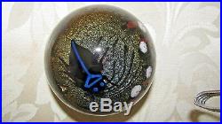 Vtg. ORIENT AND FLUME SCARAB/FLOWER PAPERWEIGHT Iridescent Smoky Color, 3,1977
