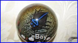 Vtg. ORIENT AND FLUME SCARAB/FLOWER PAPERWEIGHT Iridescent Smoky Color, 3,1977