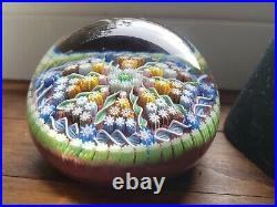 Vtg PERTHSHIRE CRIEFF SCOTLAND MILLEFIORI PAPERWEIGHT/Twisted Ribbons&Flowers