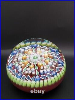 Vtg PERTHSHIRE CRIEFF SCOTLAND MILLEFIORI PAPERWEIGHT/Twisted Ribbons&Flowers