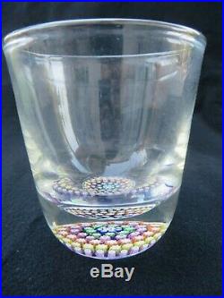 Vtg Perthshire Old Fashioned Rock Paperweight Tumbler Concentric Millefiori Base