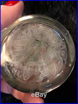 Vtg Perthshire Paperweight Christmas Holly P1971 250 Made Date Signed On Bottom