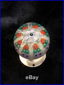 Vtg Perthshire Paperweight Doorknob Flower Millefiore Perfect Upstate Ny Estate