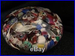Vtg Perthshire  Paperweight Millefiore Rings Candy Flower Lace Sandwich