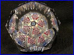 Vtg Rare Whitefriars Glass Paperweight Millefiore Dated 1972 Marked Geometric