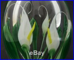 Vtg Sign Orient & Flume Scott Beyers Calla Lily Paperweight Glass Vase CC1985J46