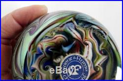 Vtg Signed 115 May 1978 Orient & Flume King Tut Iridescent Art Glass Paperweight