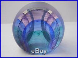 Vtg Signed Mid Century Modern Faceted Glass Paperweight by M. David / K. Karbler