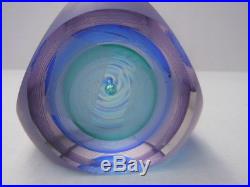 Vtg Signed Mid Century Modern Faceted Glass Paperweight by M. David / K. Karbler