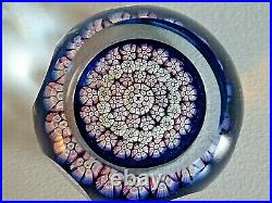 WHITEFRIARS Caithness Concentric Millefiori Faceted Glass Paperweight Butterfly