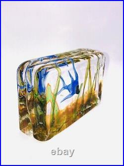 WONDERFUL MURANO VINTAGE ART GLASS AQUARIUM BLOCK CENEDESE 1940s STUNNING
