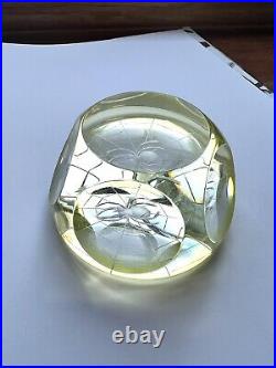 Webb Corbett Vaseline Glass Spider Paperweight