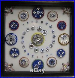 Whitefriars picture canes in shadow box + millefiori