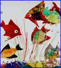 Wonderful Murano 6 Fish Vintage Aquarium. M Fish Glass Art Sculpture L@@k