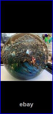 Zellique Studio Glass Fish Aquarium Magnum Paperweight Signed