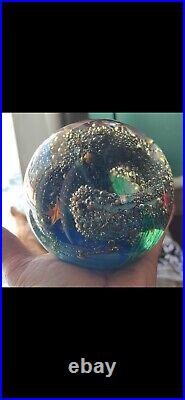 Zellique Studio Glass Fish Aquarium Magnum Paperweight Signed