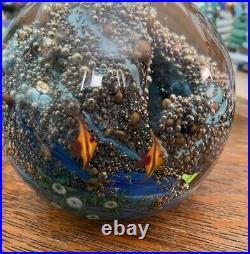 Zellique Studio Glass Fish Aquarium Magnum Paperweight Signed