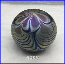 Zweifel Signed Ornate Vintage Paperweight Swirl Art Glass 1976